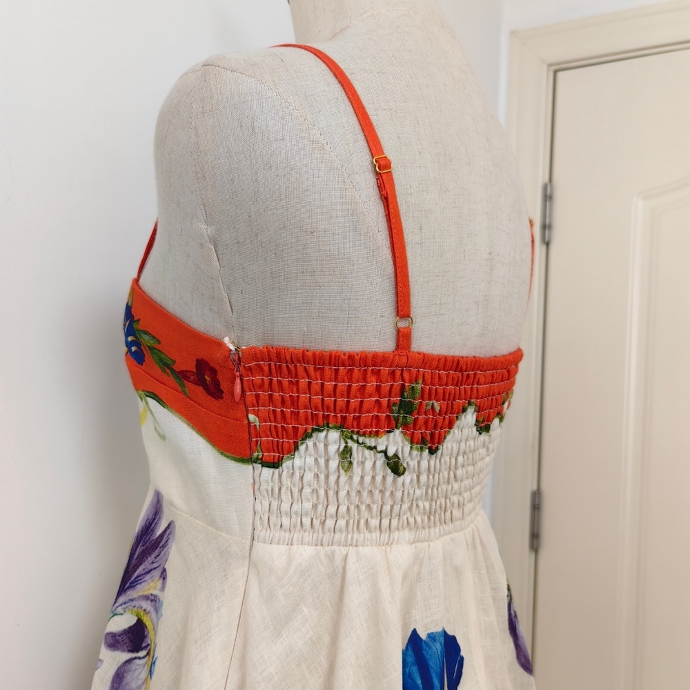 Alemais Floral Maxi Dress in Cream and Orange NWOT - Picture 10 of 15